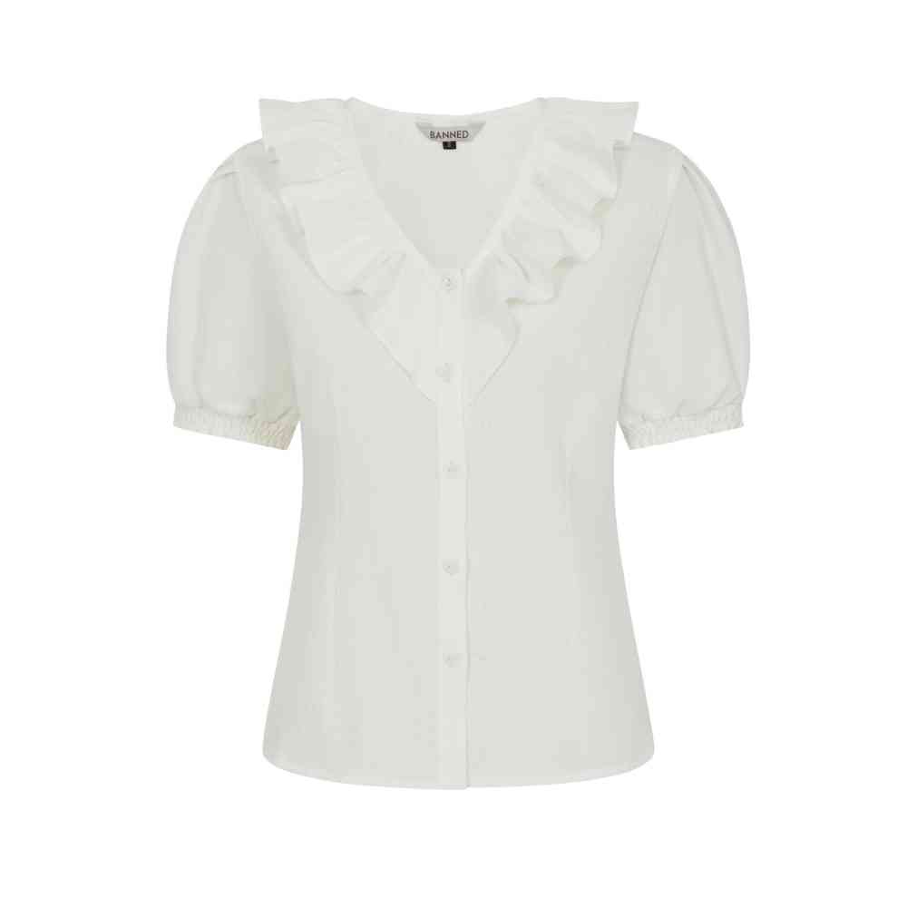 Banned - Fran Frill Chemisier - Blanc